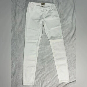 Denim Blvd Pull On Pants‎ White Elastic Waist Casual Comfy Size M